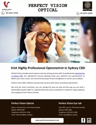 Visit Highly Professional Optometrist in Sydney CBD
