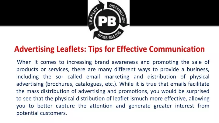 advertising leaflets tips for effective communication