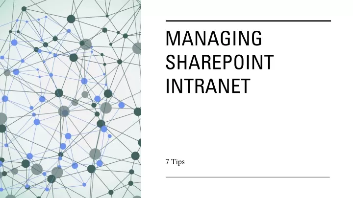 managing sharepoint intranet