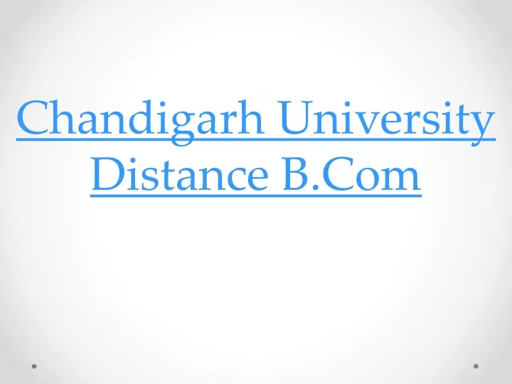 chandigarh university distance b com