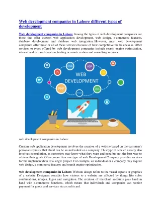 web development companies in lahore different