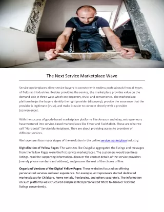 The Next Service Marketplace Wave