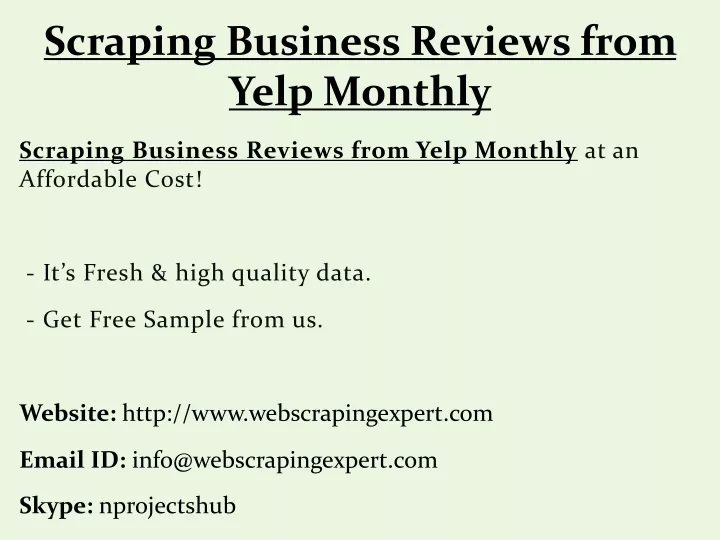 scraping business reviews from yelp monthly