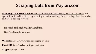 scraping data from wayfair com