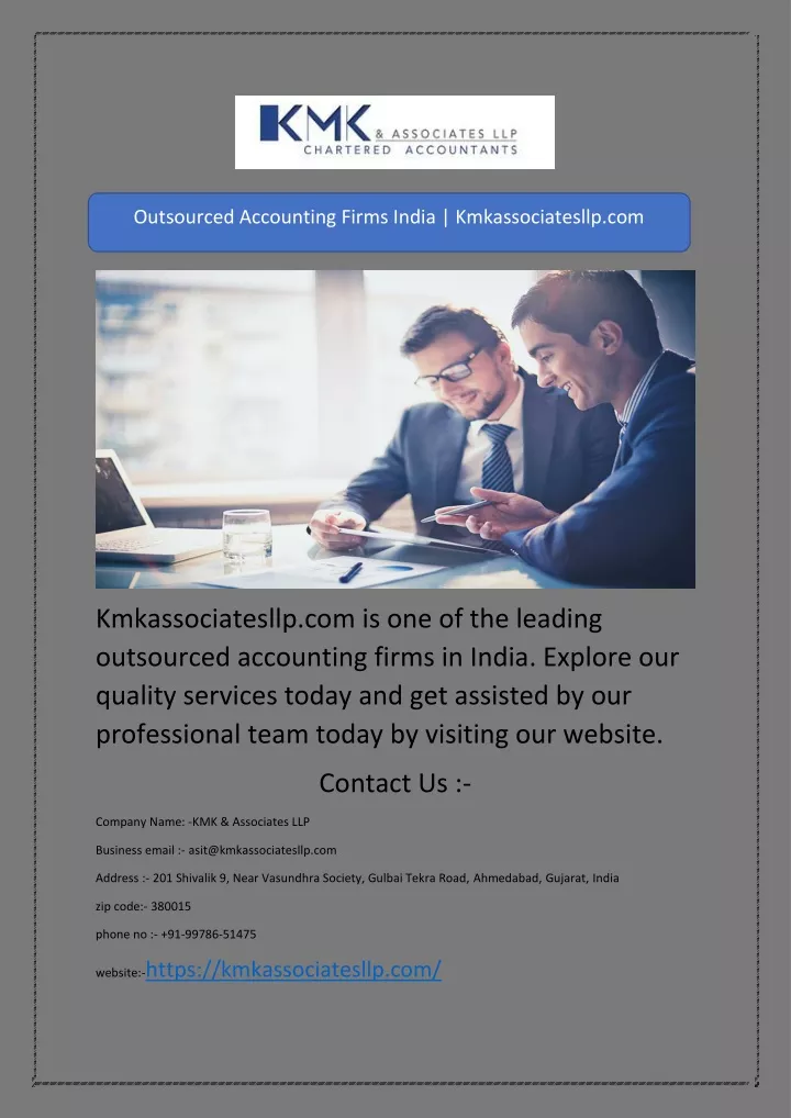 PPT - Outsourced Accounting Firms India | Kmkassociatesllp.com ...