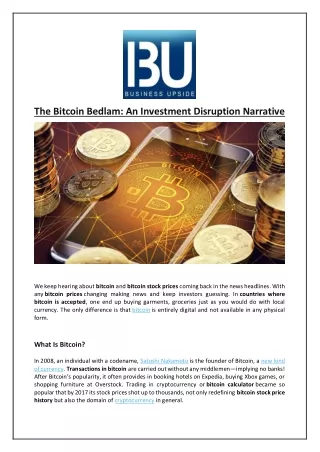 the bitcoin bedlam an investment disruption