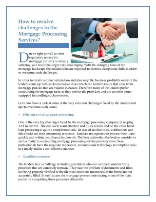 how to resolve challenges in the mortgage