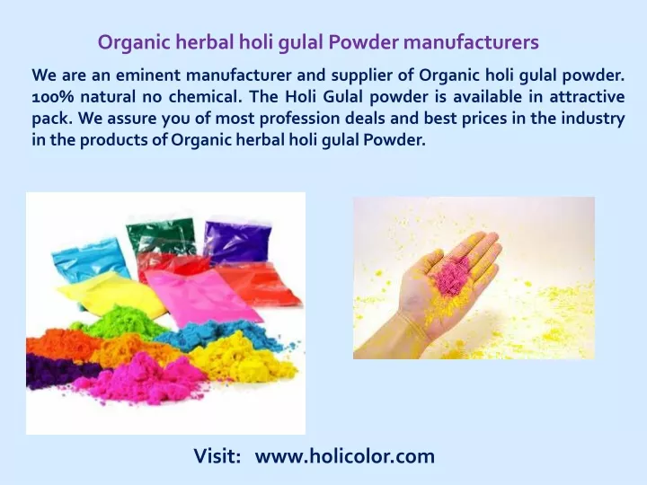 organic herbal holi gulal powder manufacturers