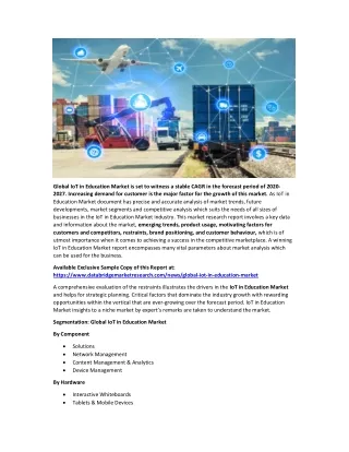 global iot in education market is set to witness