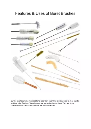 features uses of buret brushes