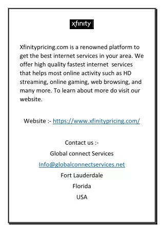 Internet Providers in My Area | Xfinitypricing.com