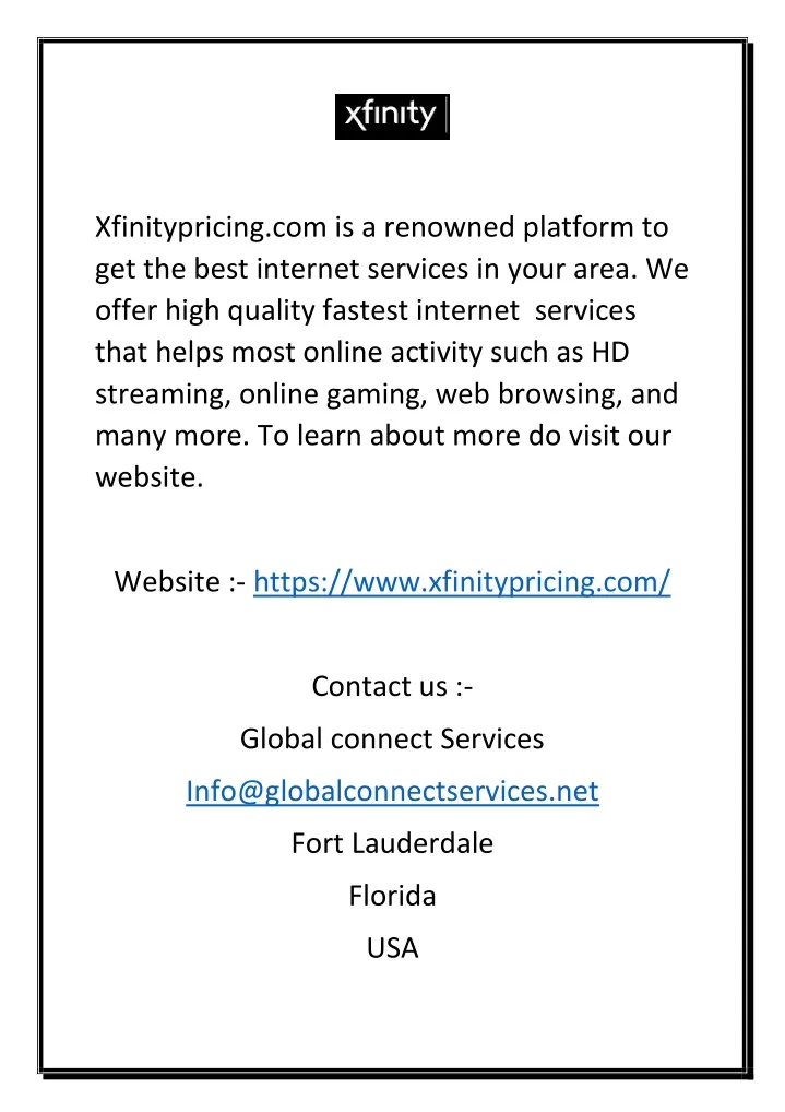 xfinitypricing com is a renowned platform