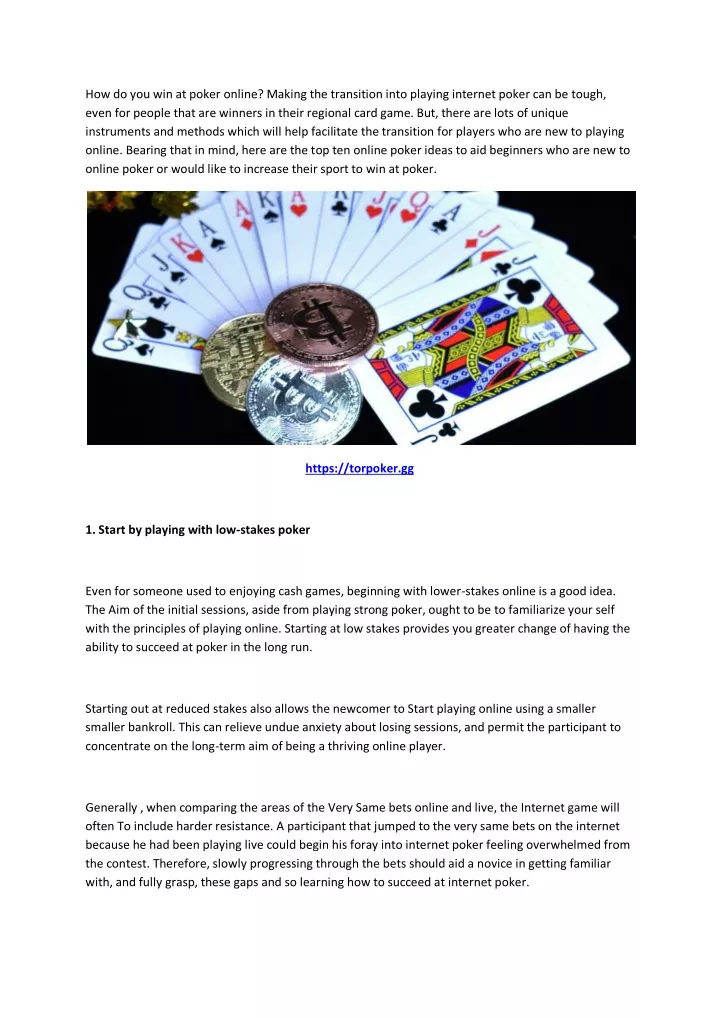 how do you win at poker online making