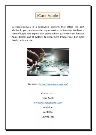 Computer Repair Technician | Icareapple.com.au
