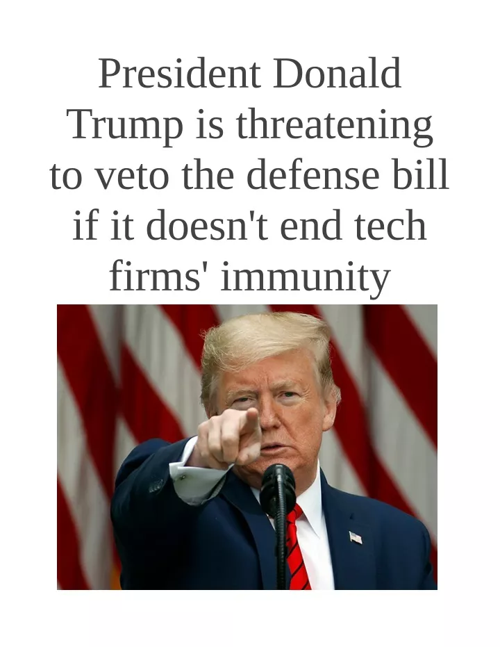 president donald trump is threatening to veto