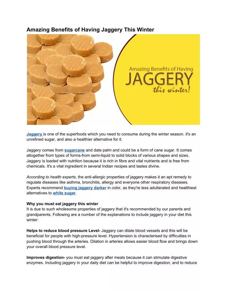amazing benefits of having jaggery this winter