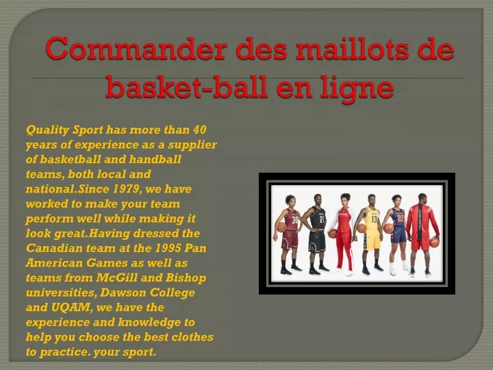 commander des maillots de basket ball en ligne