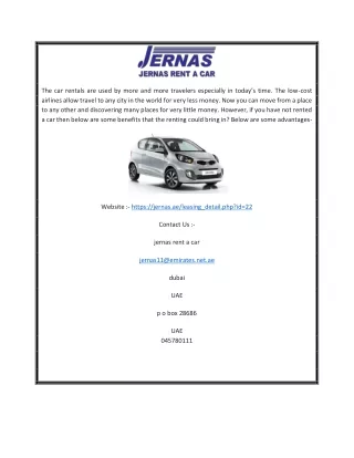 Kia Rio Rental Dubai | Jernas.ae