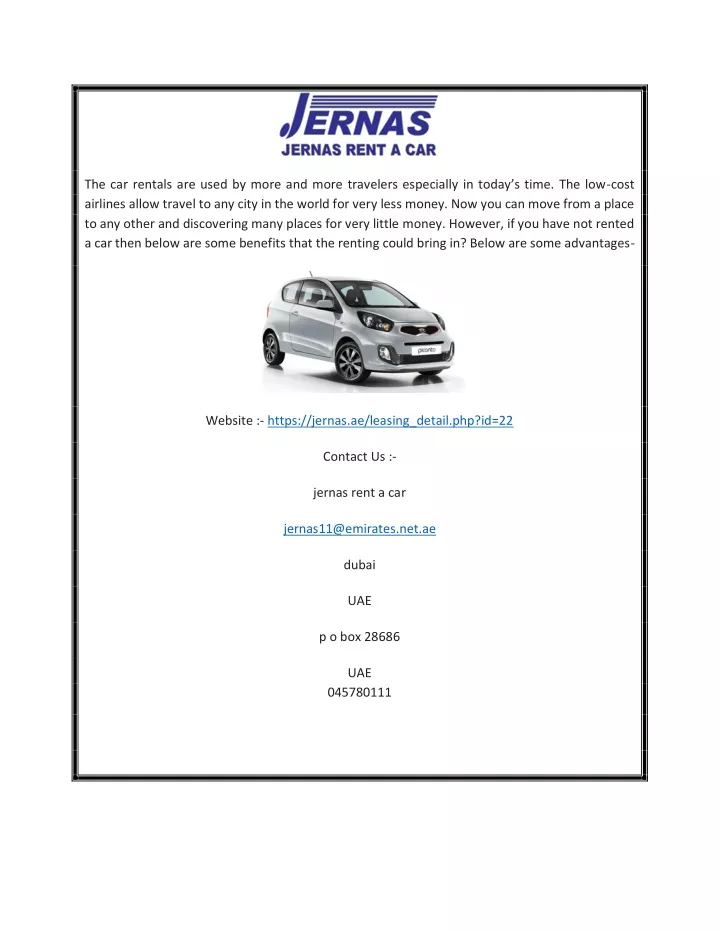 the car rentals are used by more and more