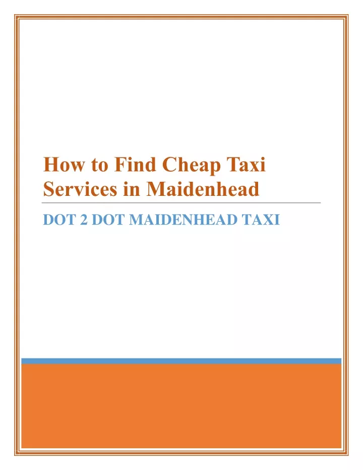 how to find cheap taxi services in maidenhead