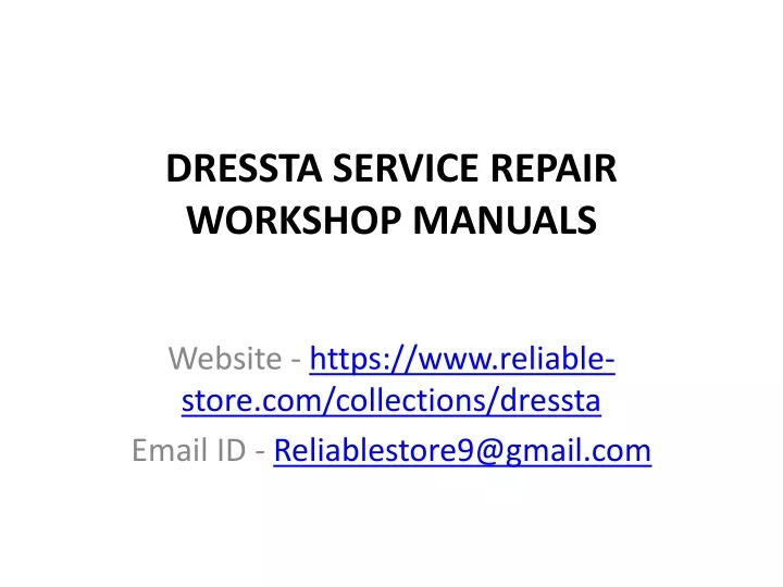 dressta service repair workshop manuals