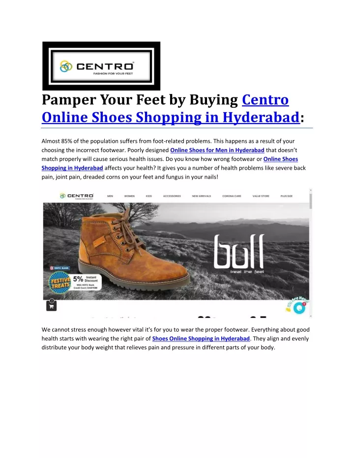 pamper your feet by buying centro online shoes
