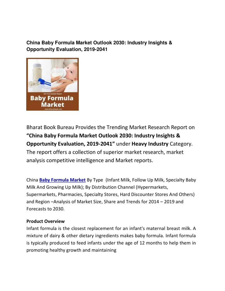china baby formula market outlook 2030 industry