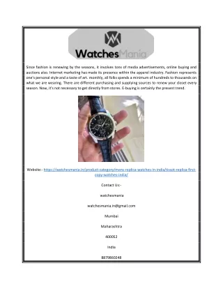 Tissot Replica Watches Online India | Watchesmania.in