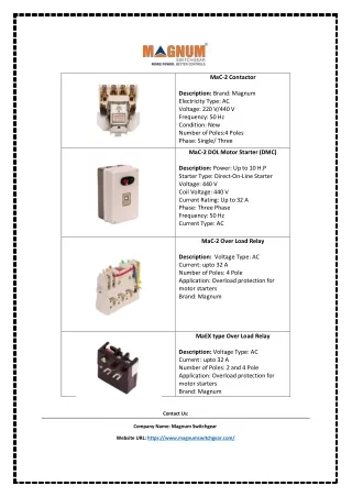 Single Phase Submersible Pump Control Panel Manufacturers | magnumswitchgear.com