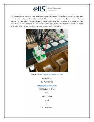 jls automation is a leading food packaging