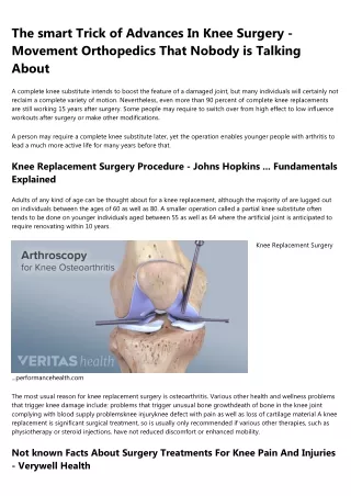 the smart trick of advances in knee surgery