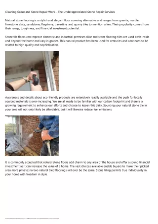 cleaning grout and stone repair work