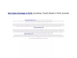 Best Indian Astrologer in Perth, Joondalup | Psychic Reader in Perth, Australia
