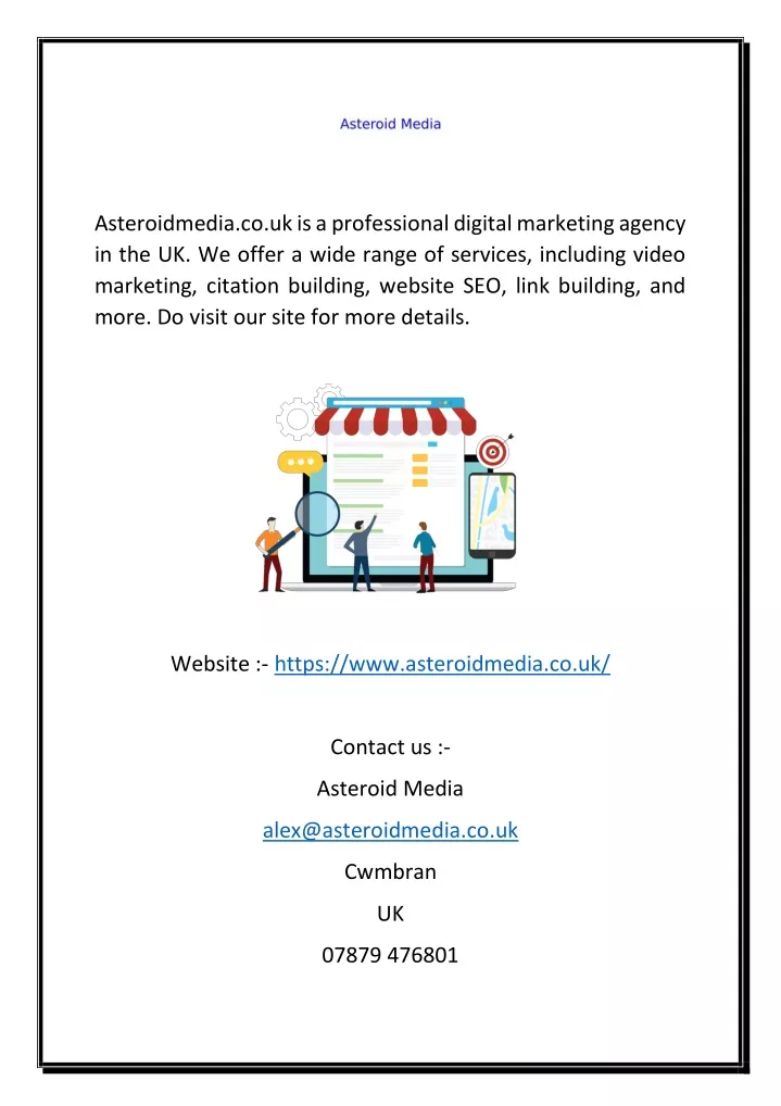 asteroidmedia co uk is a professional digital