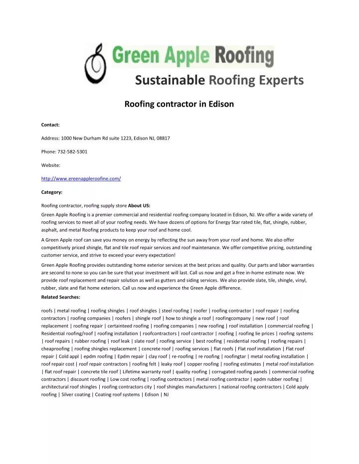 sustainable roofing experts