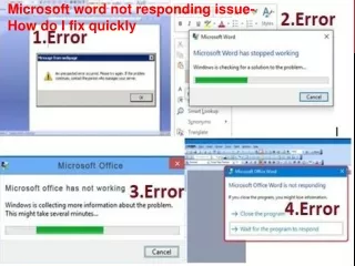 Microsoft word not responding issue- How do I fix quickly