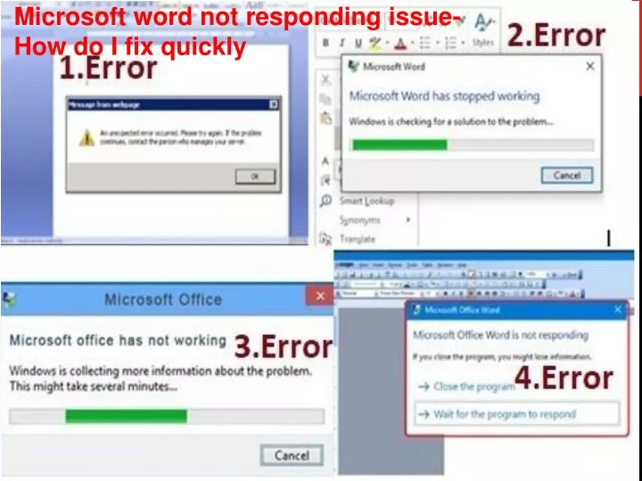 microsoft word not responding issue