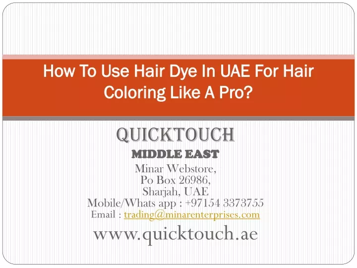 how to use hair dye in uae for hair coloring like a pro