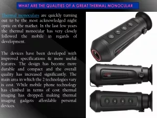 Thermal Monoculars - NightVision4Less