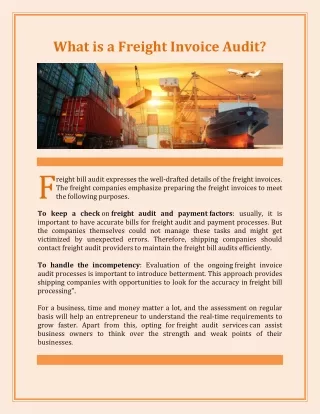 what is a freight invoice audit