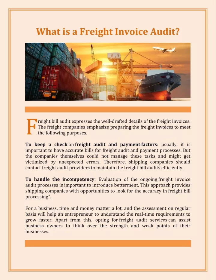 what is a freight invoice audit