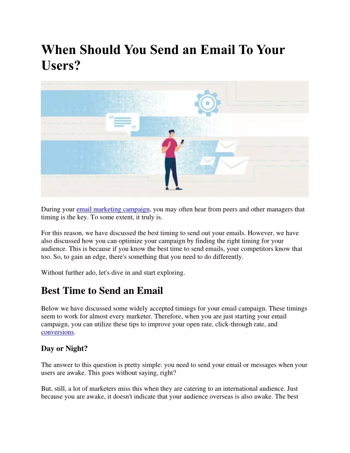 when should you send an email to your users