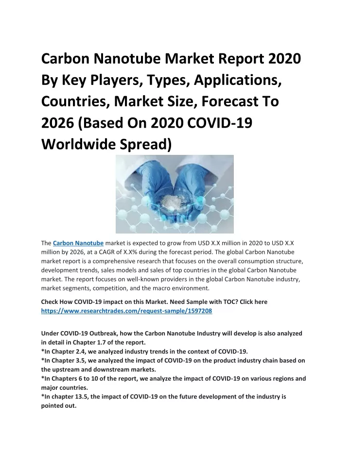 carbon nanotube market report 2020 by key players