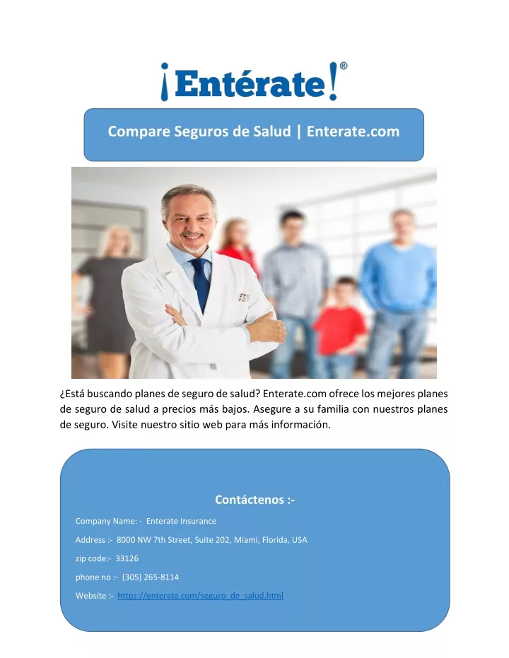 compare seguros de salud enterate com