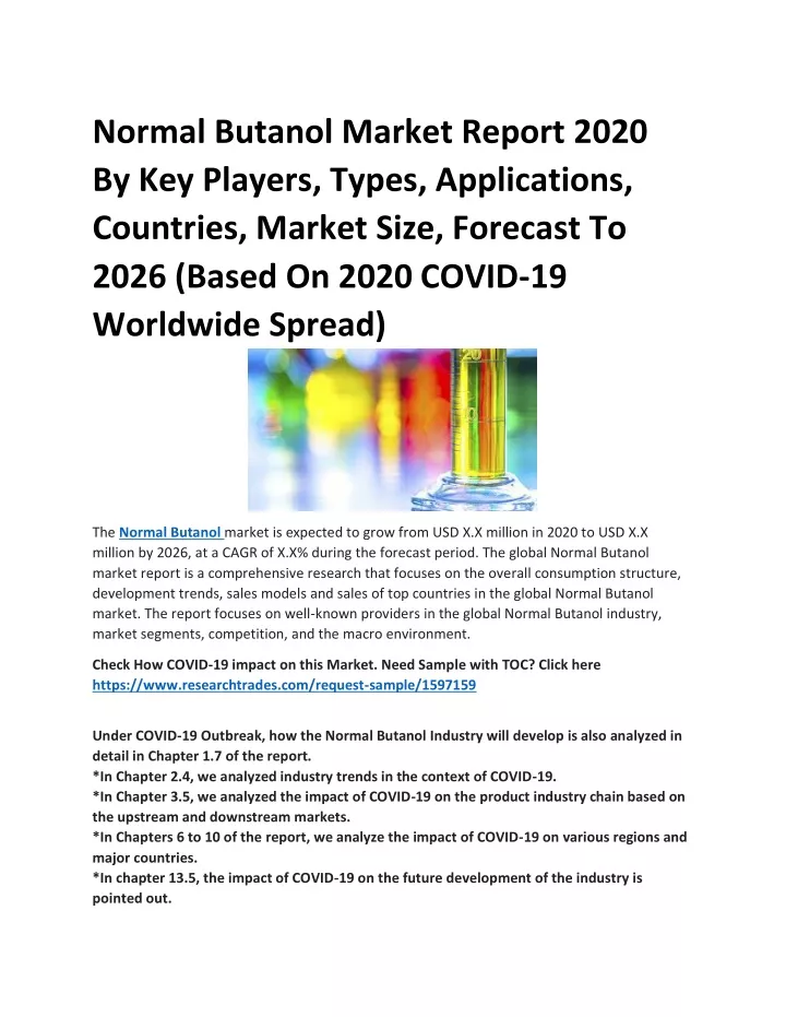 normal butanol market report 2020 by key players
