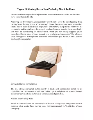 types of moving boxes you probably want to know