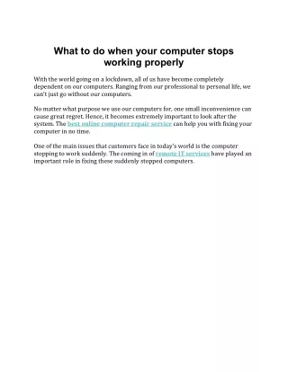what to do when your computer stops working