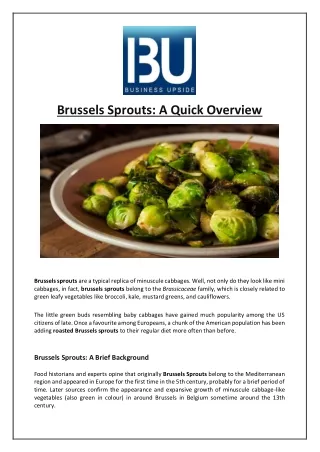 brussels sprouts a quick overview