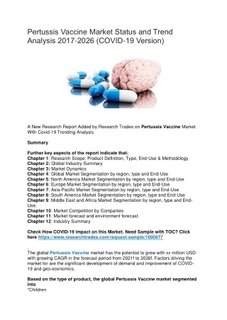 pertussis vaccine market status and trend