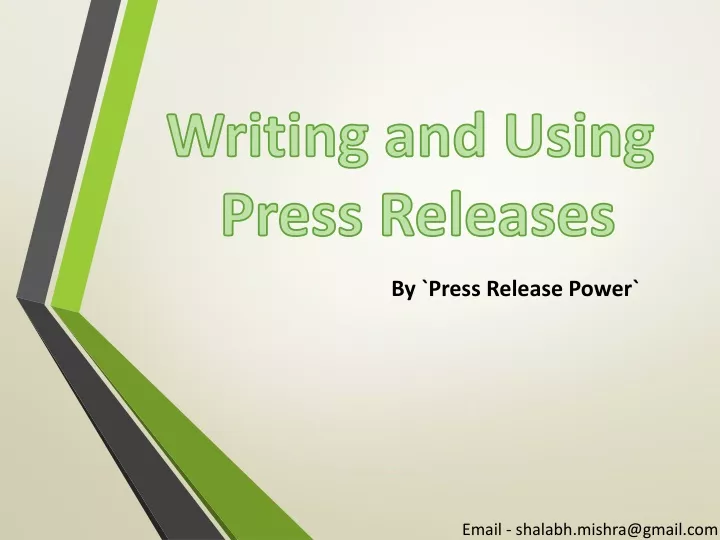 writing and using press releases